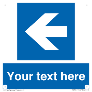 Custom Directional signage blue up left arrow 